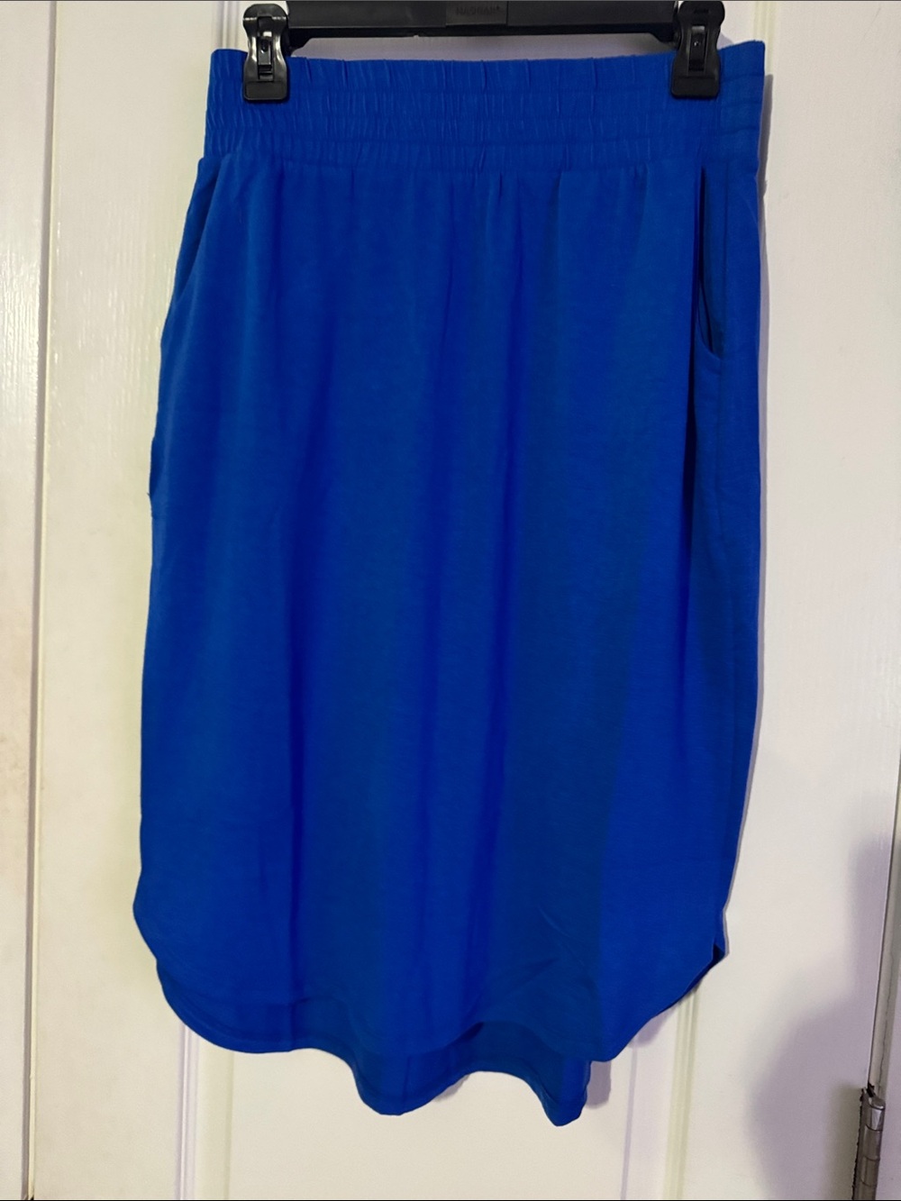 Zenana Outfitters Royal Blue Midi Skirt with Elastic Waist